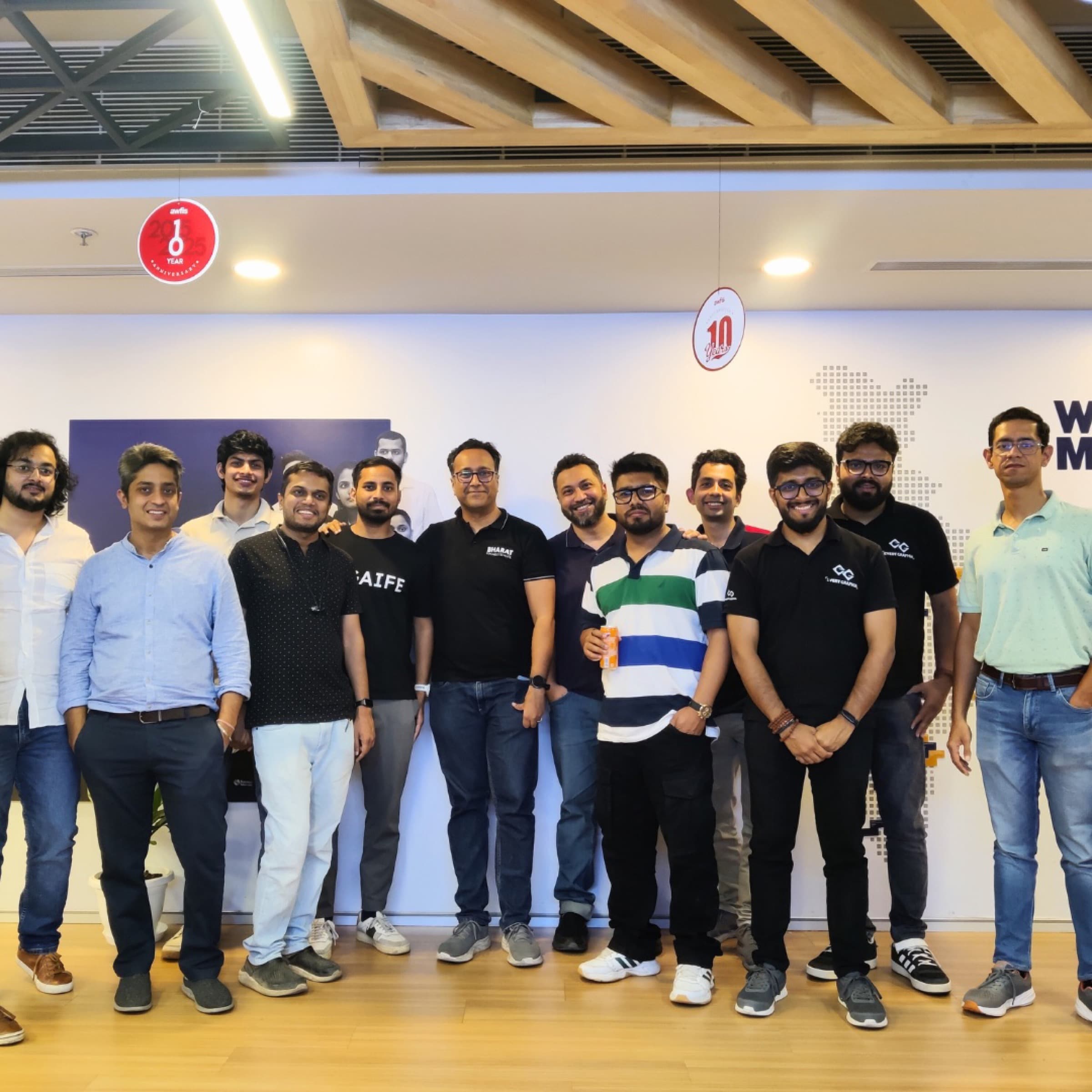 Founders together after a TrueAlpha AI Founders' Roundtable